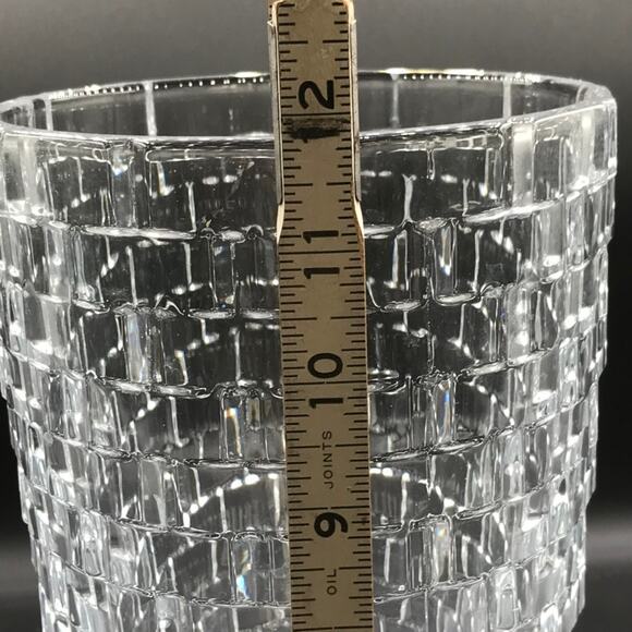 Mikasa Crystal Palazzo 12" Basketweave Pattern Vase Large - Picture 7 of 8